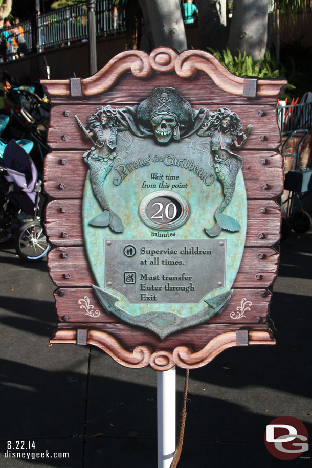 The Pirates wait time sign looked more detailed than I remembered it.. is this relatively new or have I just managed to not pay attention to it?