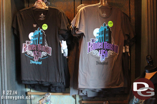 Plenty of Haunted Mansion 45th anniversary merchandise was still on the shelves.