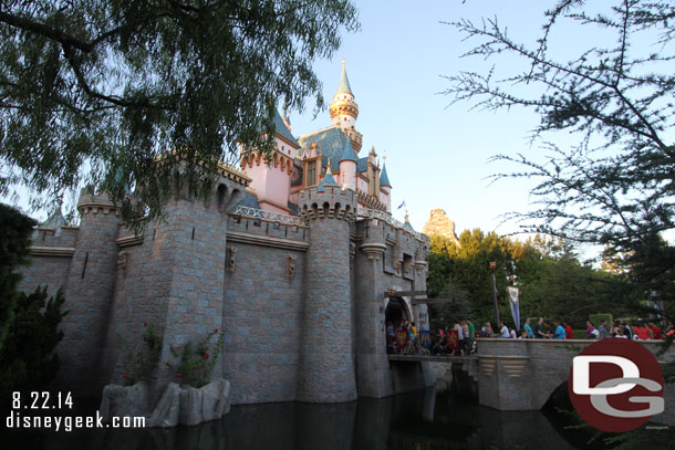 Sleeping Beauty Castle with the Matterhorn in the background.