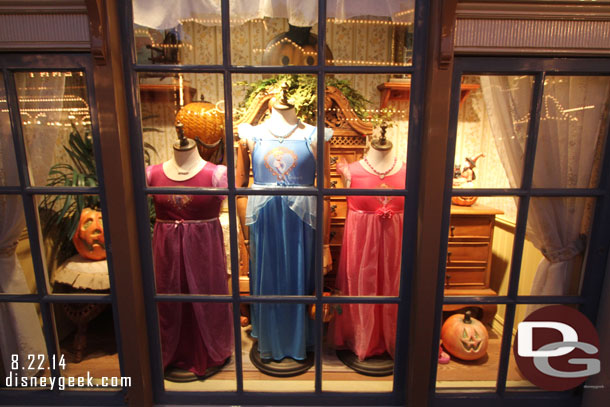 Down the street more Halloween/fall props are in the windows.