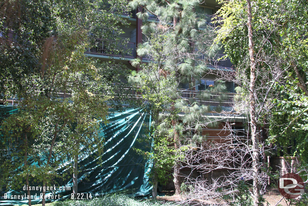 Some scaffolding is being taken down on the left side as you face the Grand (nearest White Water Snacks).