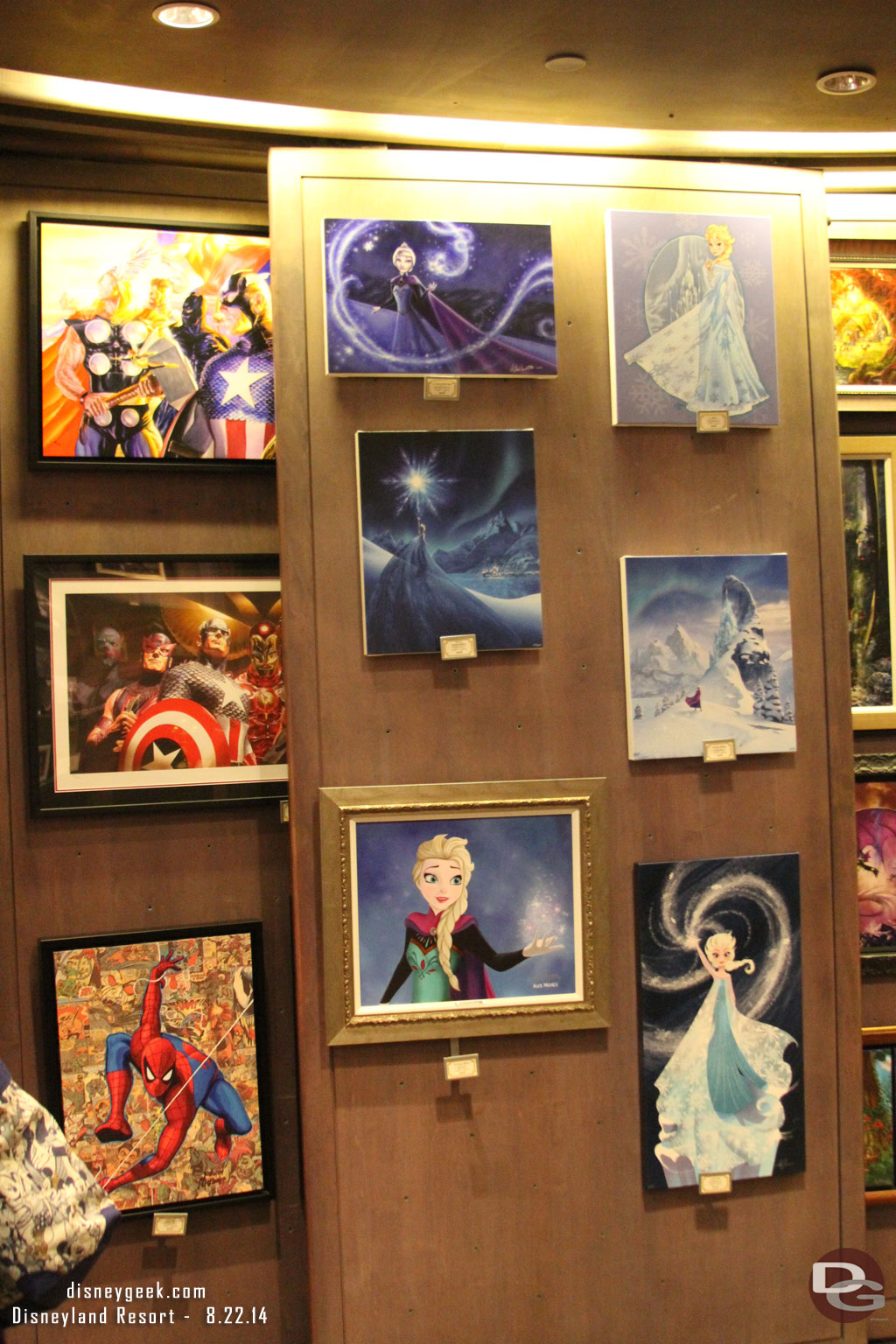 Frozen and Marvel prints make for an interesting combination on the wall.