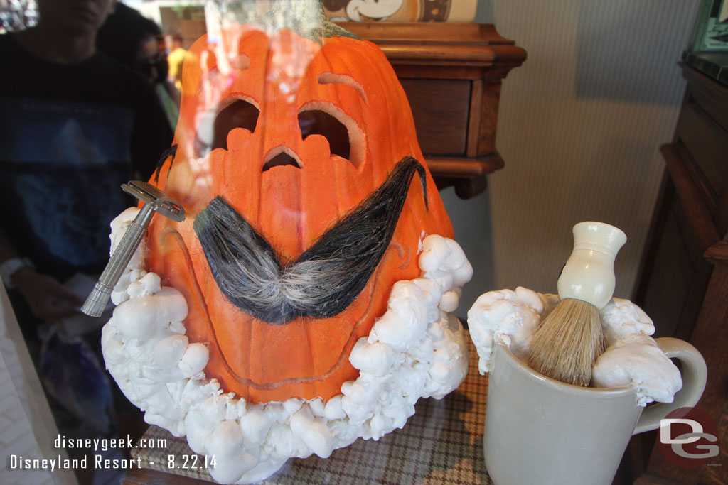 More Halloween/Fall props are showing up.  Several windows featured pumpkins.