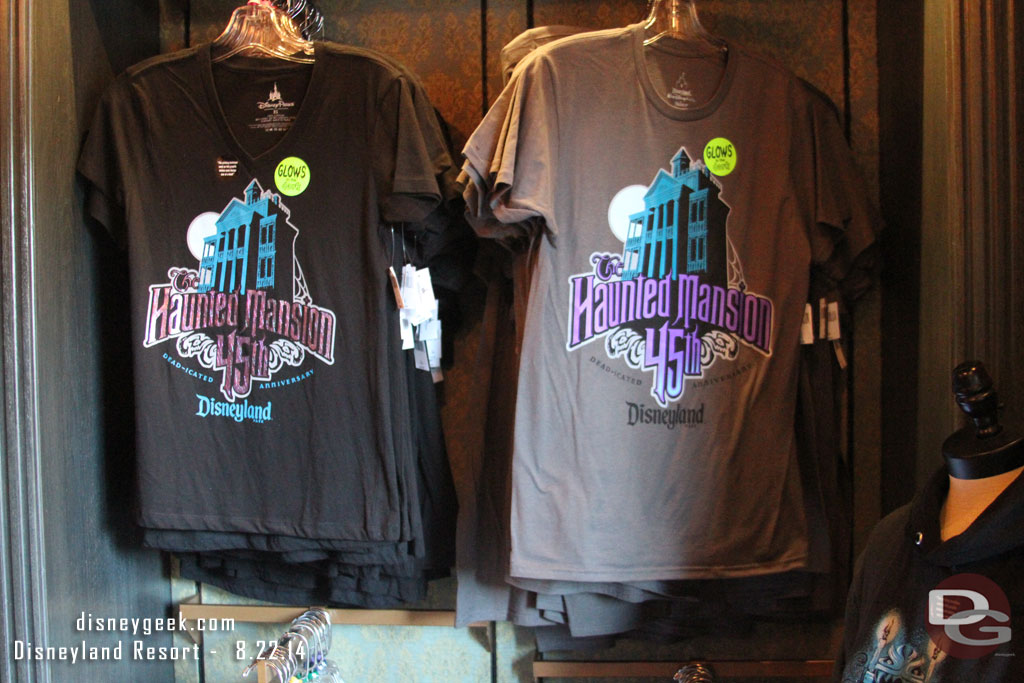 Plenty of Haunted Mansion 45th anniversary merchandise was still on the shelves.