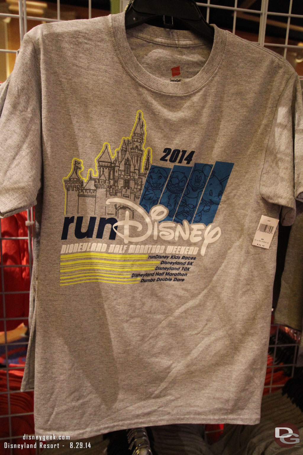 This shirt lists the events/races of the weekend.