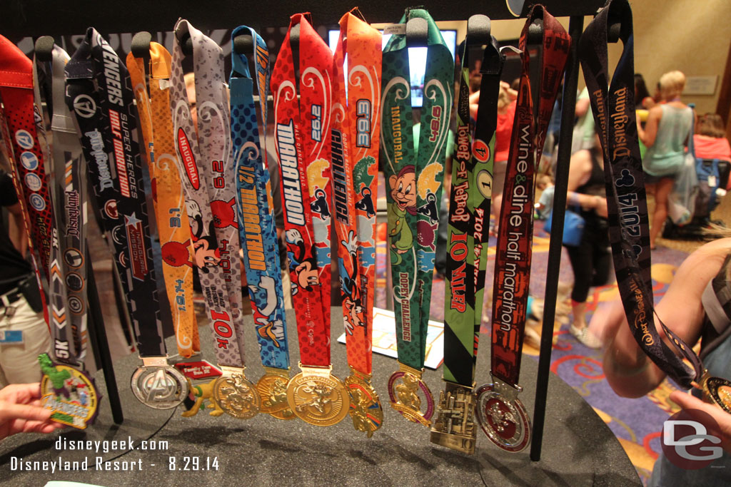 Venturing out to walk around the rest of the Expo.  Here are several runDisney medals on display.