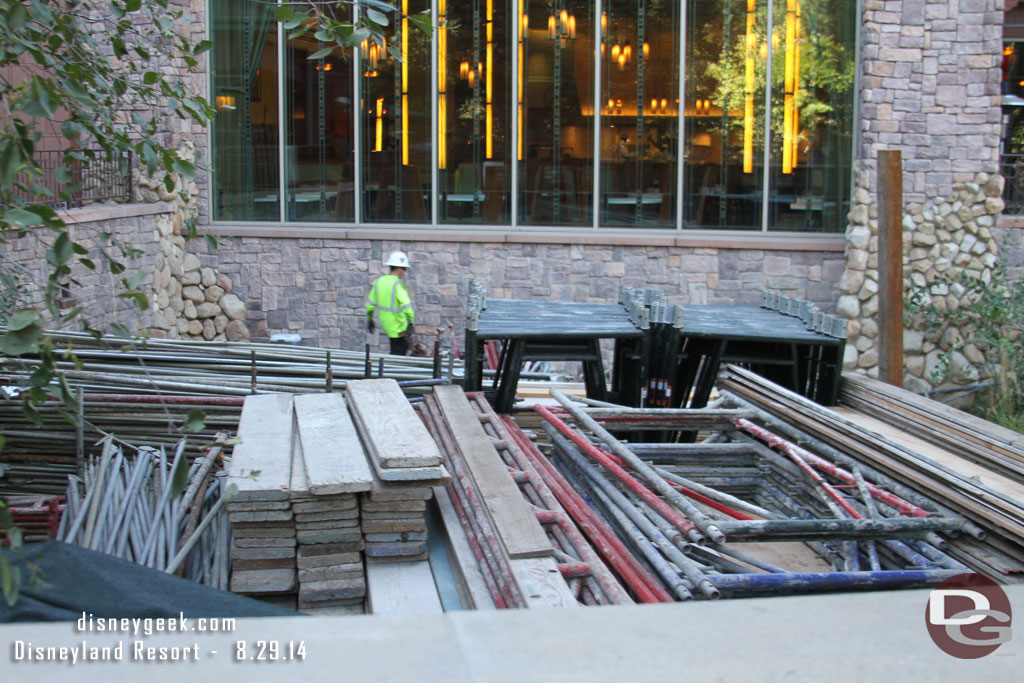 It was all stacked near the walkway.