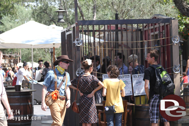 The jail was nearly full, quite a few Dapper Day guests participating in the Legends of Frontierland: Gold Rush