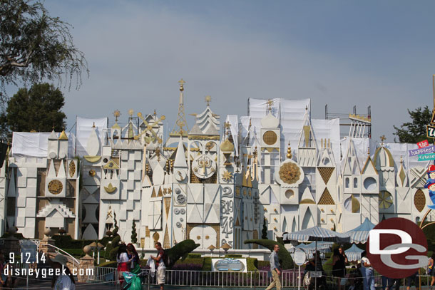 Small World is undergoing some facade work.