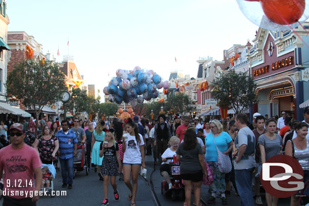 Main Street USA was crowded as always as evening rolls around.