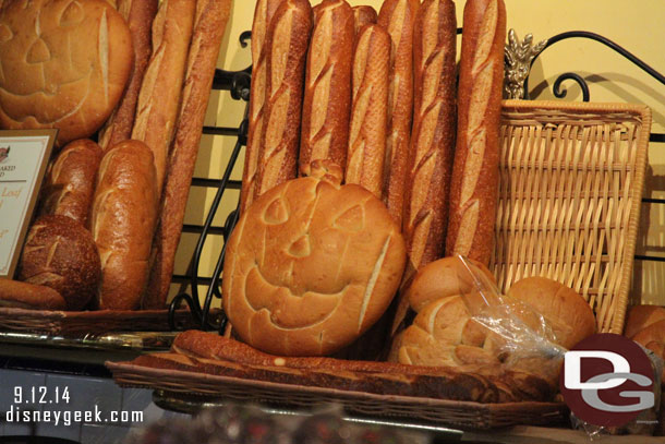 Pumpkin shaped bread at the Pacific Wharf