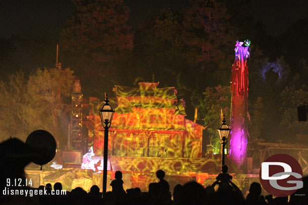 Fantasmic - No dragon this evening.  Just Maleficent on her tower.