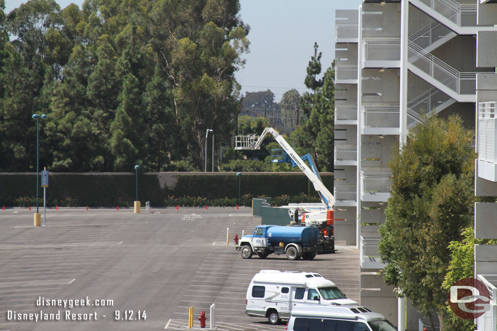 Some work going on the back portion of the parking structure?  Or just a staging area.