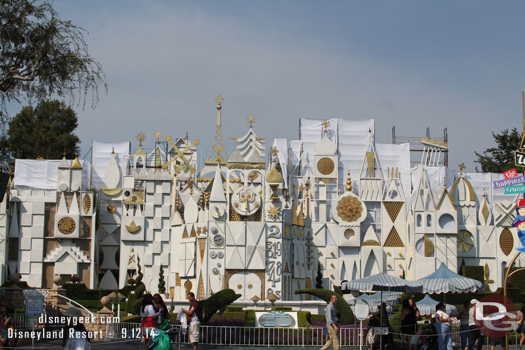 Small World is undergoing some facade work.