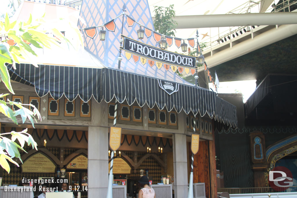 Stopped by the Troubadour Tavern to get a picture of the menu.