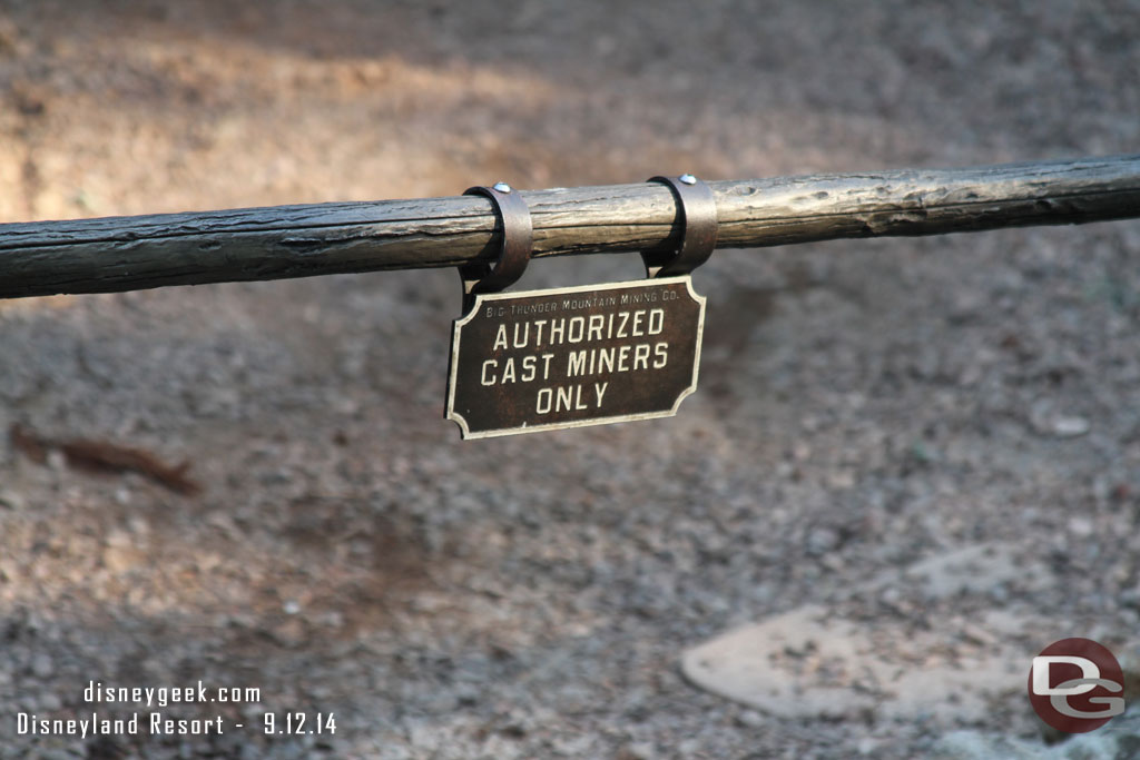 Walking by Big Thunder  This sign caught my eye..