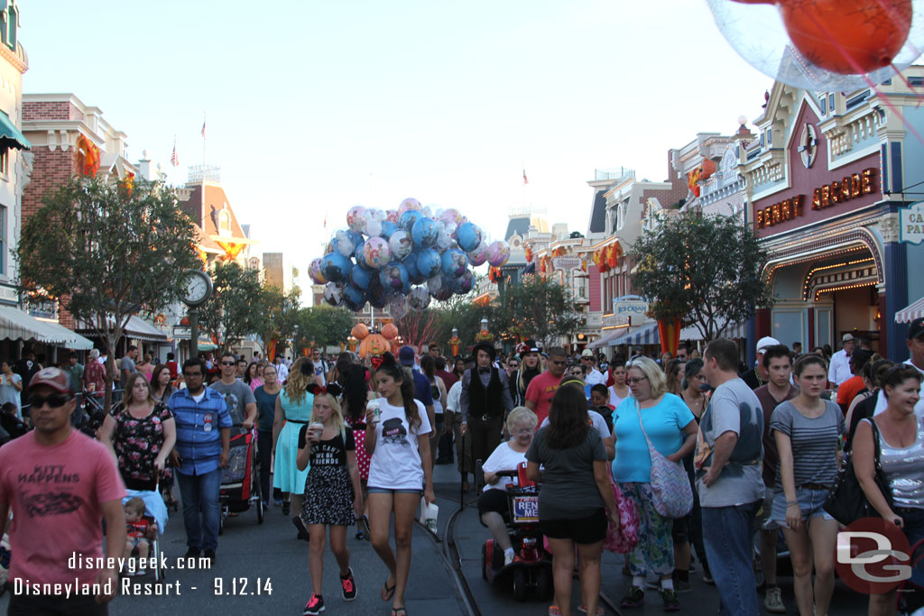 Main Street USA was crowded as always as evening rolls around.