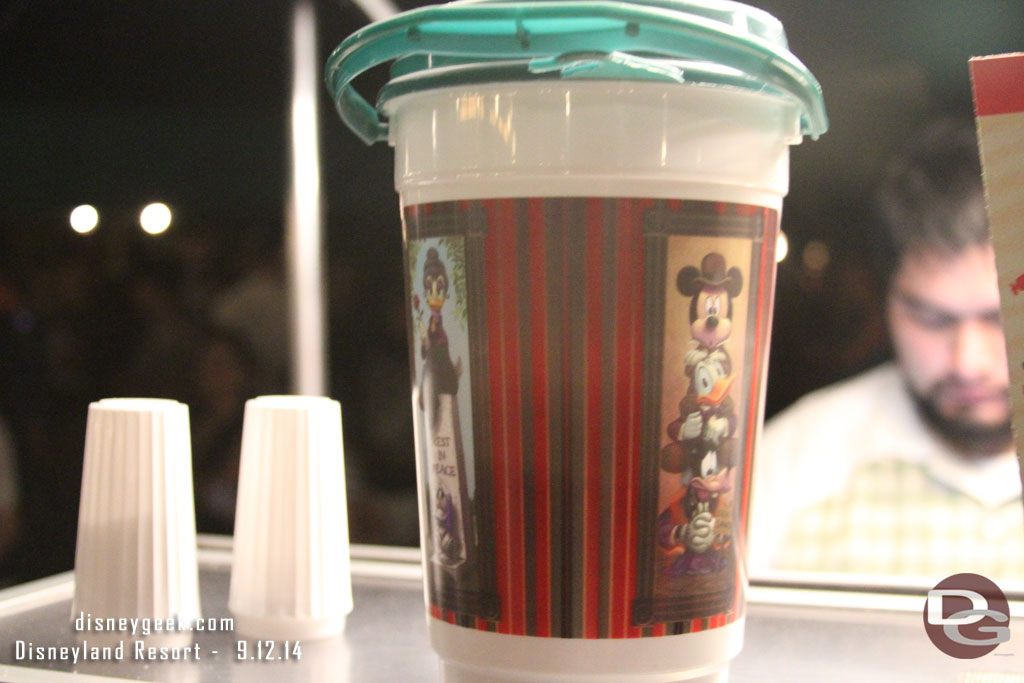 Haunted Mansion 45th anniversary popcorn buckets in New Orleans Square