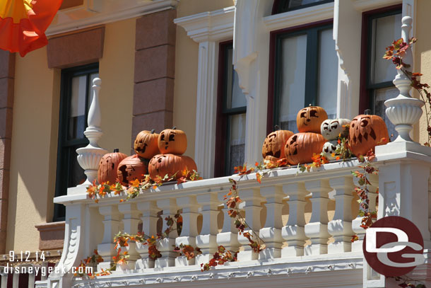 As I walked up Main Street took pictures of the pumpkins on the buildings.