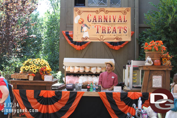 Carnival Treats is between the games and tent.