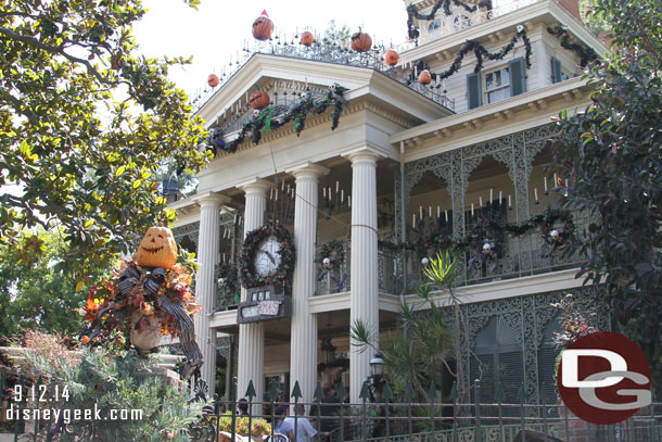 The Haunted Mansion Holiday reopened today.  It had a posted 40 min wait, so just some exterior pictures as I walked by.