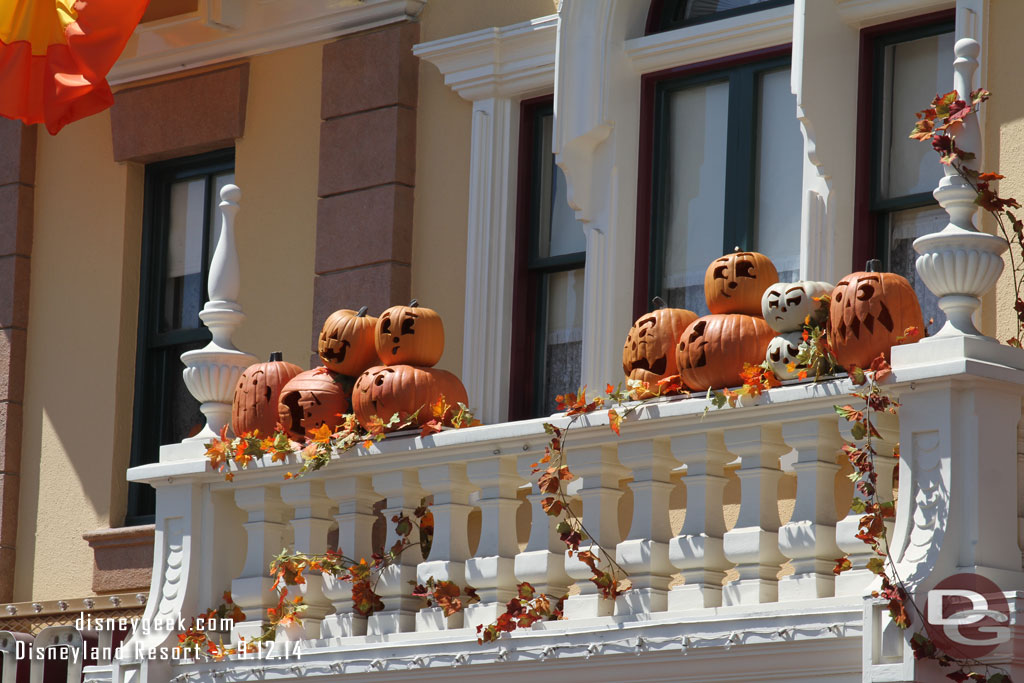 As I walked up Main Street took pictures of the pumpkins on the buildings.