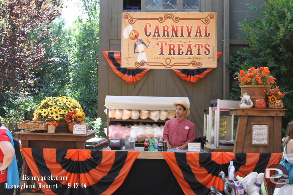 Carnival Treats is between the games and tent.