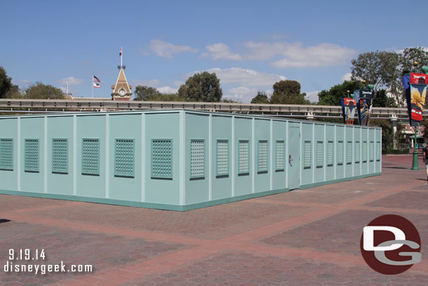 The center of the Esplanade is walled off as they work on the compass.  