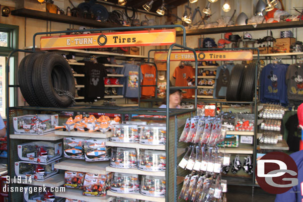 The Planes merchandise has moved back inside.