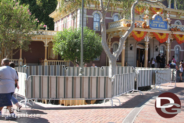 The fence and curb around this planter near City Hall has been removed.