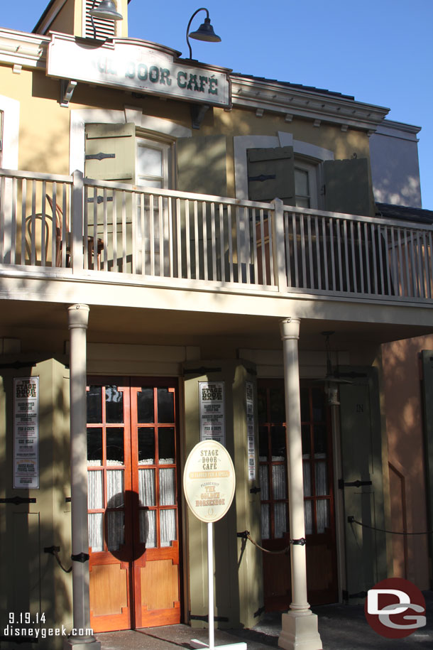 The Stage Door Cafe was closed for renovation.