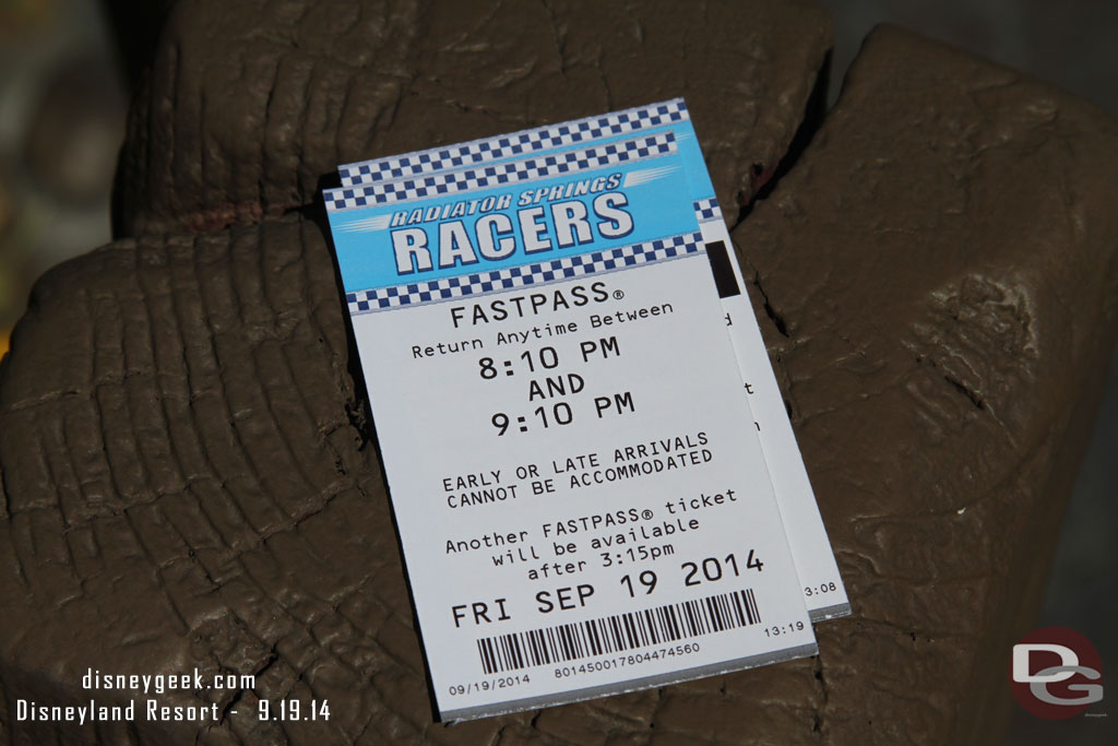 A rare afternoon Racers FastPass