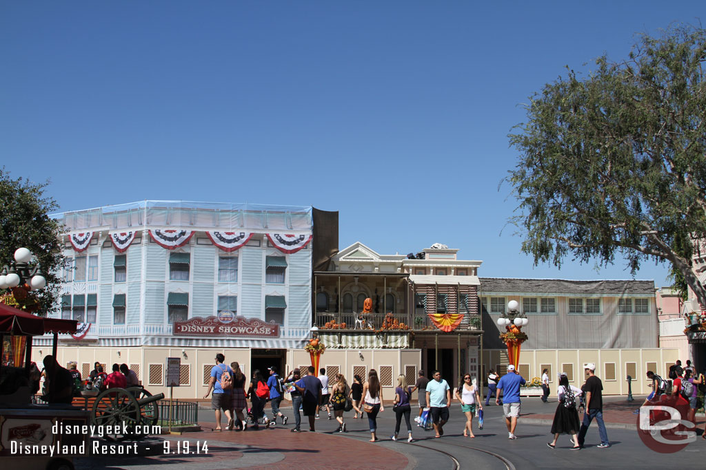 No visible progress on the new corridor project or Disney Showcase facade.