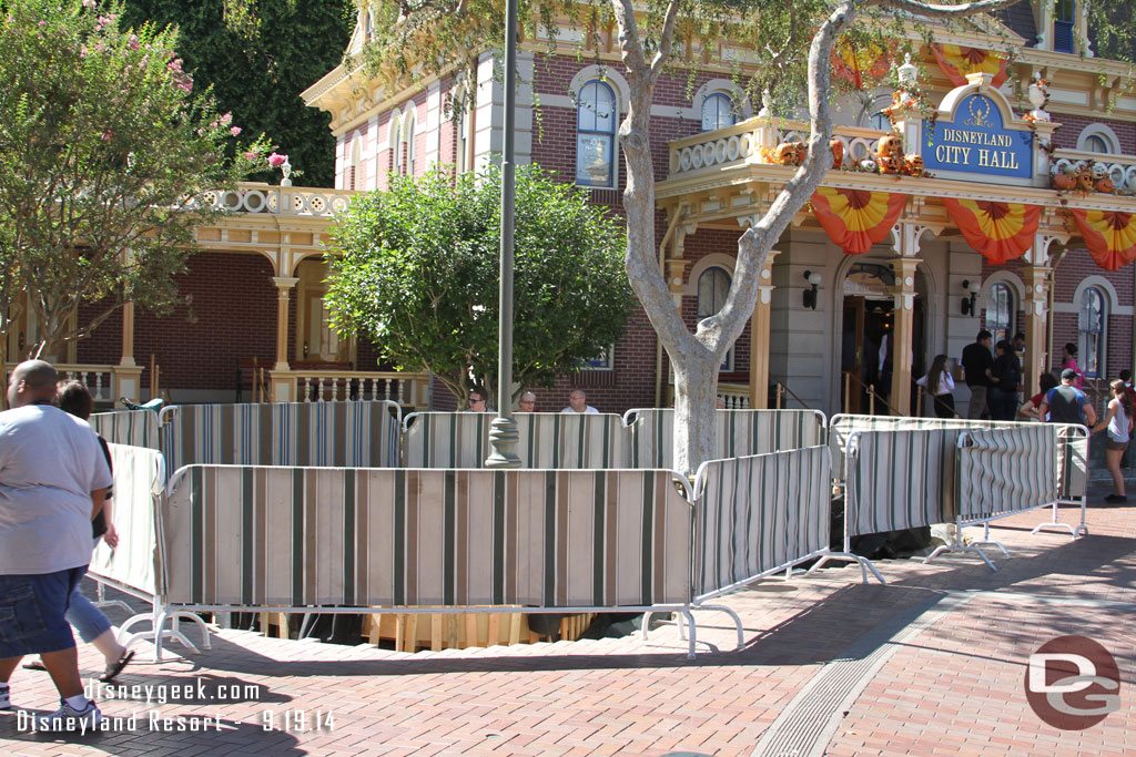 The fence and curb around this planter near City Hall has been removed.