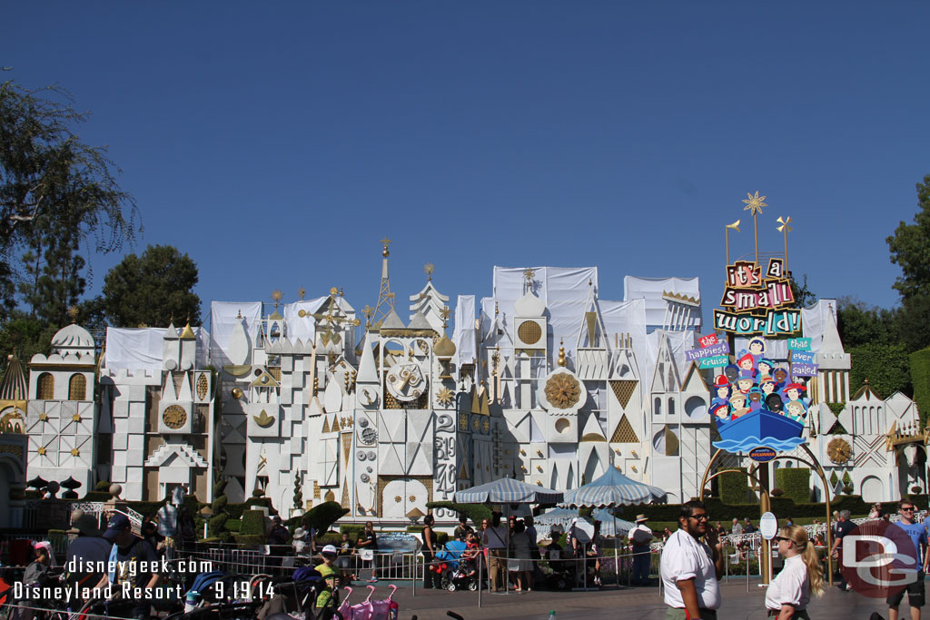 Scaffolding still up on Small World.