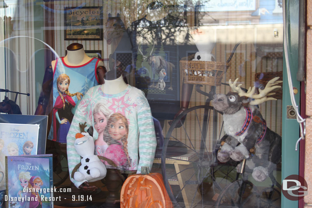 An Emporium Window highlighting Frozen merchandise.