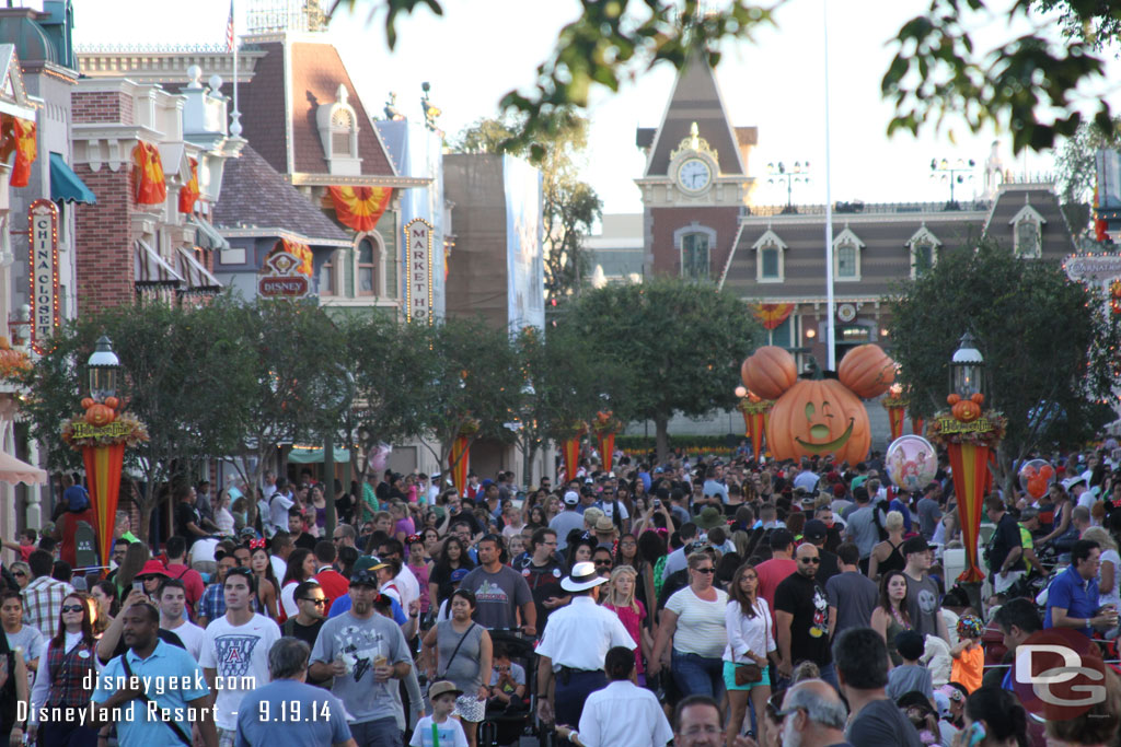 Main Street was busy as usual as the sun was setting.