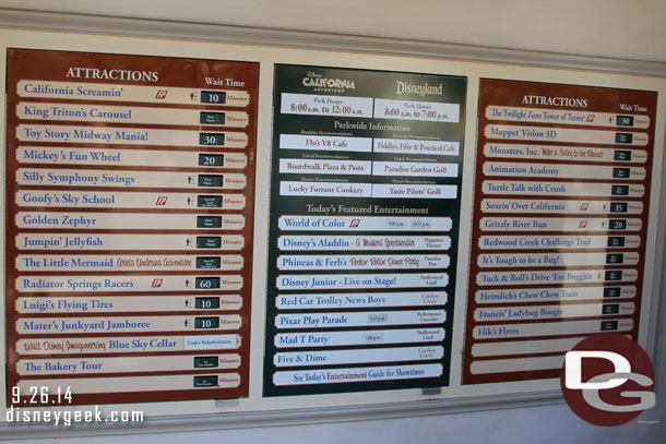 The wait times around 11:20am