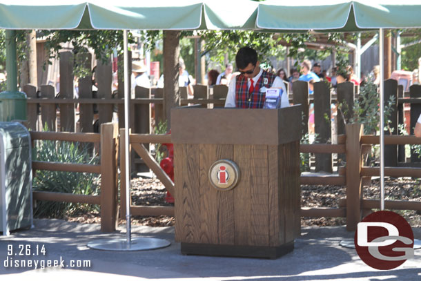 Do not think I have posted a picture of the newer guest relations podium near Cars Land.