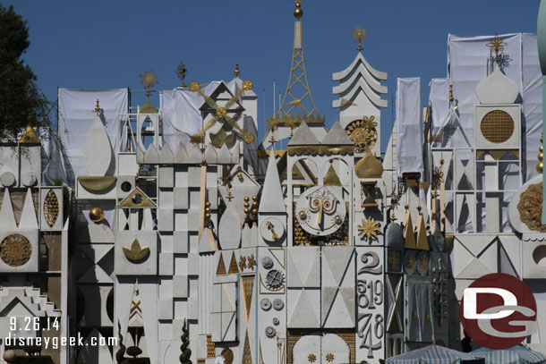 Work continues on the Small World facade