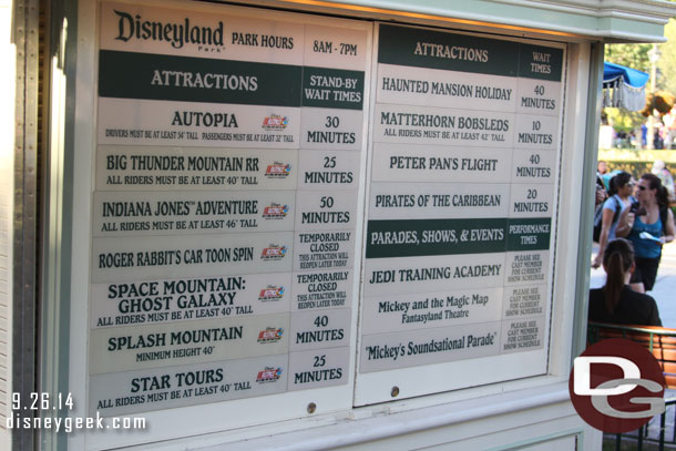 The Wait times around 5:20pm