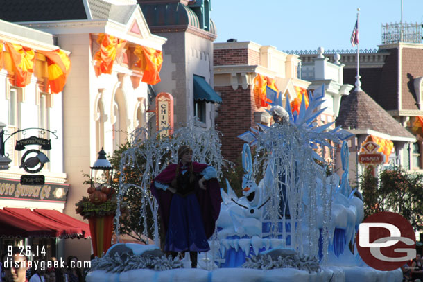 The Frozen Preparade making its way up Main Street.