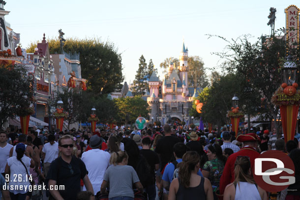 Main Street was very busy as day guests were heading out and Party guests in.