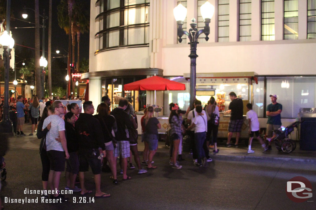 Long lines for anything that served food at DCA since Disneyland was closed.  Seems guests spend all their time until 7pm at Disneyland then came to DCA and decided it was time to eat.