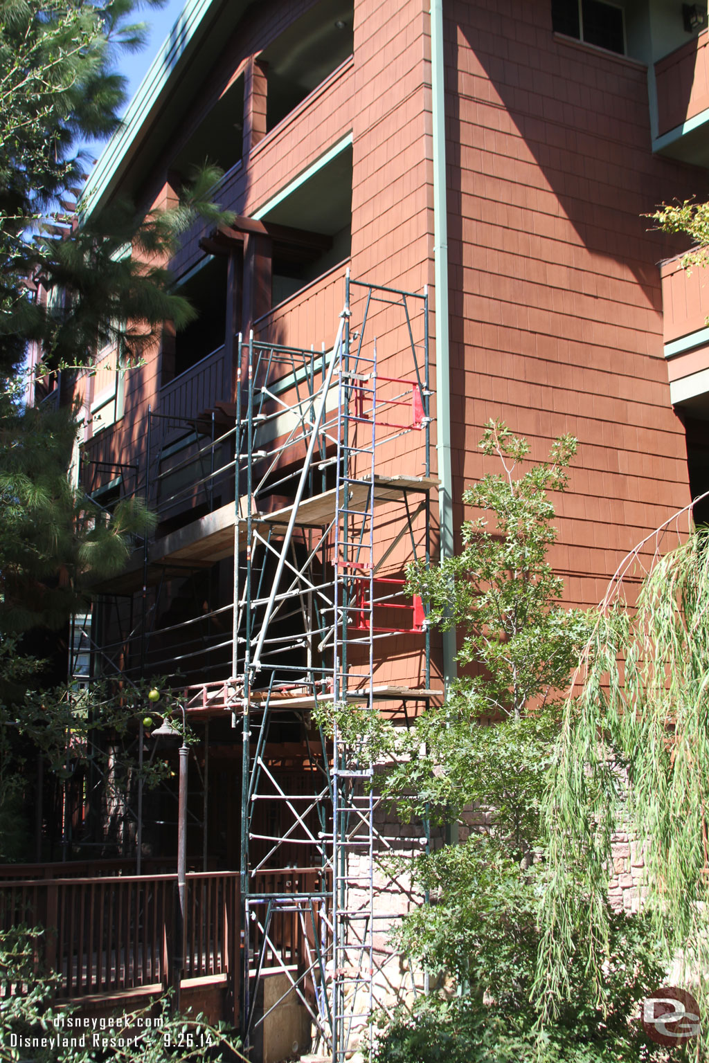 Scaffolding still up near White Water snacks