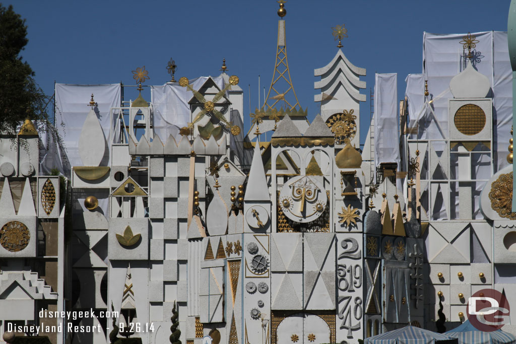 Work continues on the Small World facade