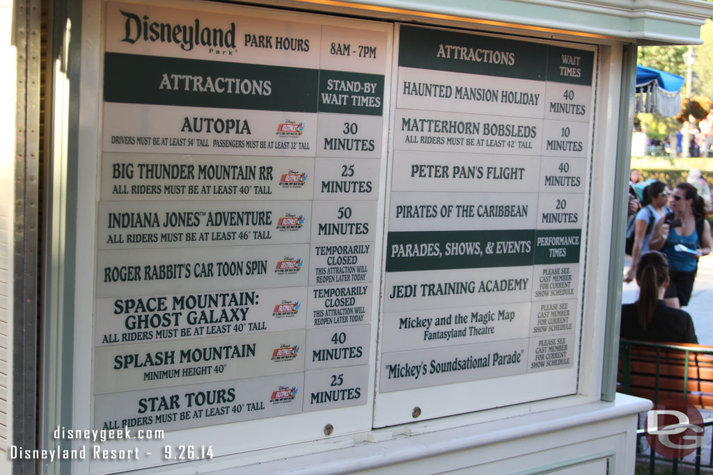 The Wait times around 5:20pm