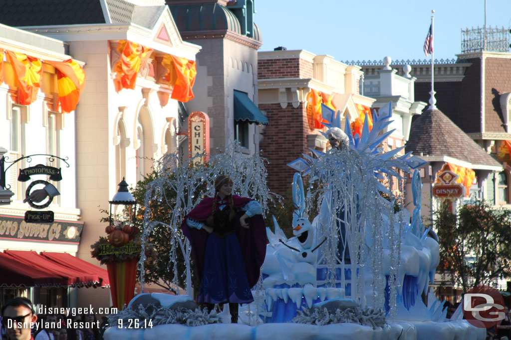 The Frozen Preparade making its way up Main Street.