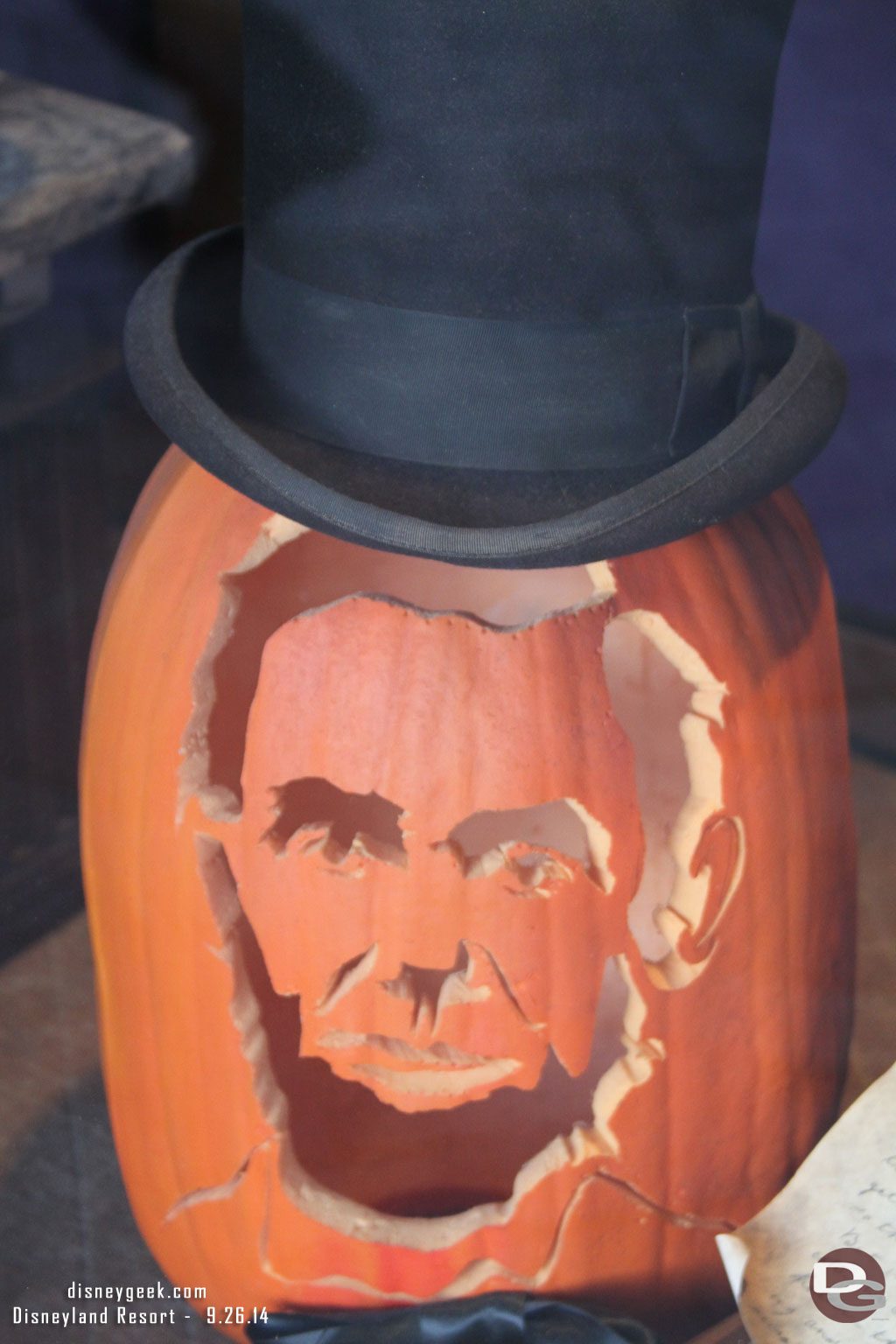 President Lincoln pumpkin near the Opera House