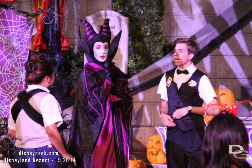 Maleficent making her way to the center photo location.